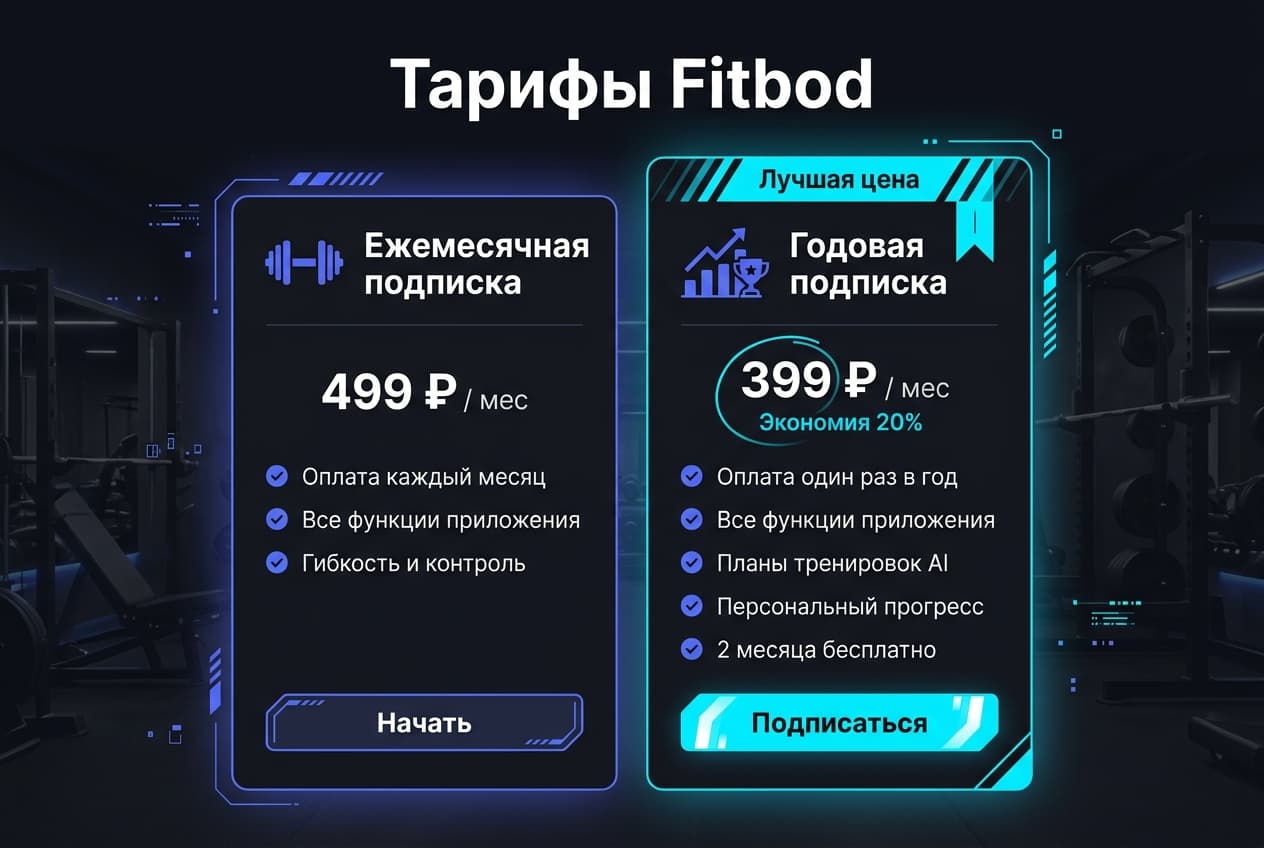 Как оформить подписку Fitbod из России в 2026 году: без зарубежной карты — фото 2
