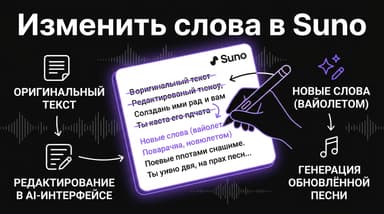 Правка текста песни в Suno: как поменять слова — от строчки до всего трека