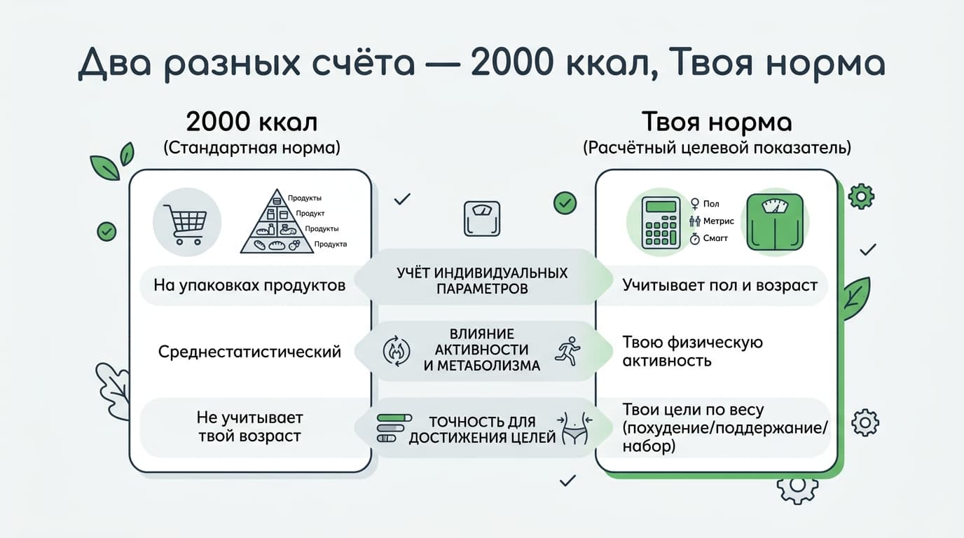 Что такое РСК в FatSecret: откуда берётся цифра дневной нормы и почему она гуляет — фото 7
