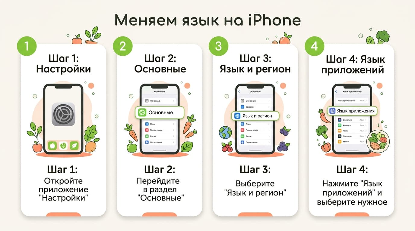 Как поменять язык в Yazio: пошаговая инструкция для iOS и Android — фото 1
