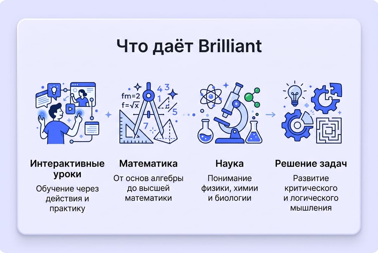 Как оформить подписку Brilliant из России в 2026 году: без зарубежной карты — фото 1