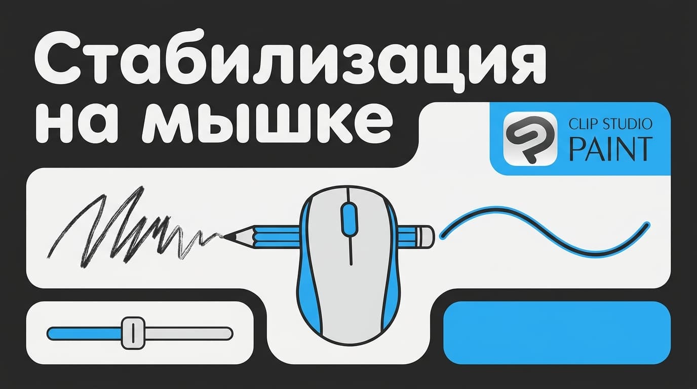 Как включить стабилизацию в Clip Studio Paint на мышке и убрать дрожащие линии