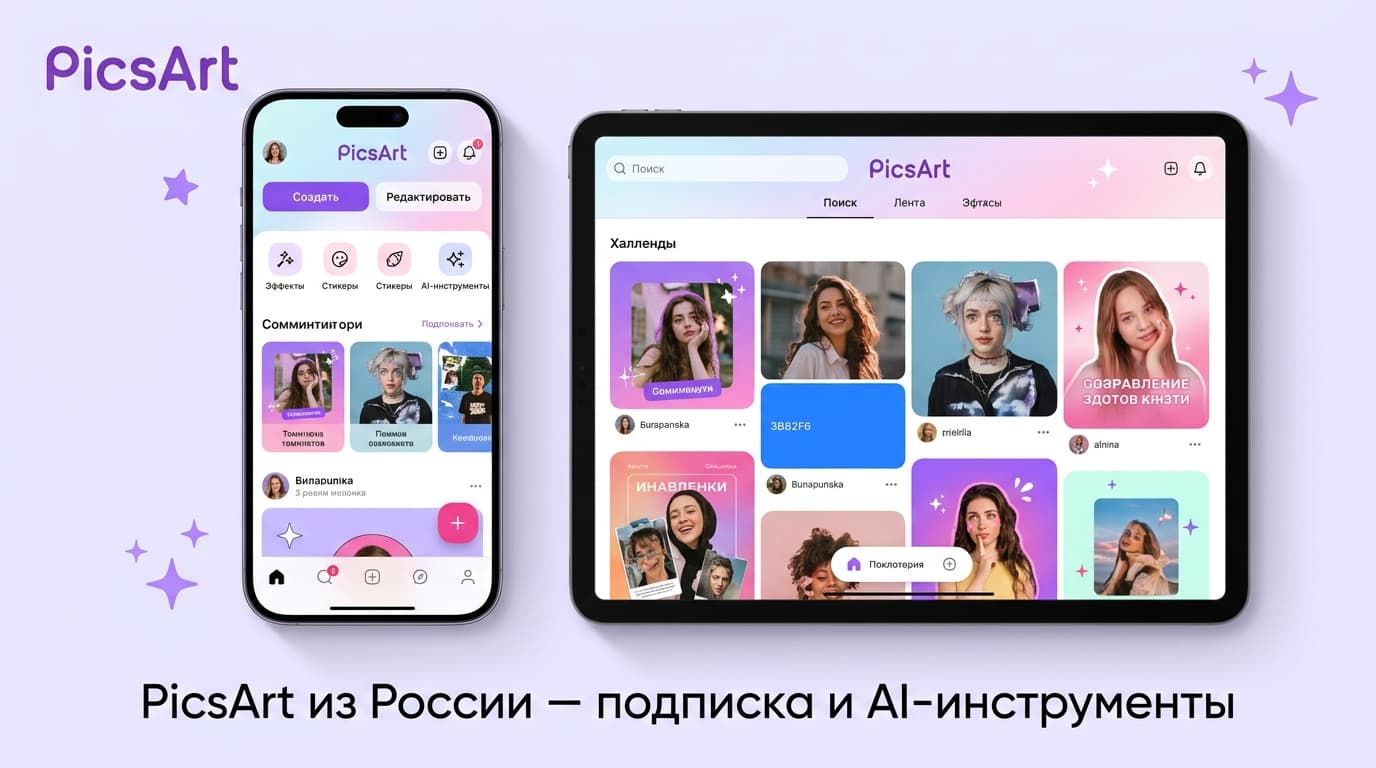 PicsArt в 2026 году: разбираемся в тарифах Gold, Plus и Pro и как оформить подписку из России