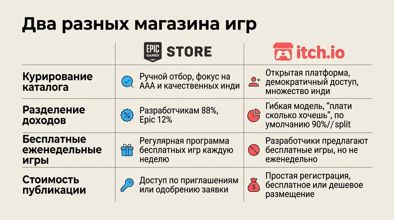 Epic Games Store или itch.io: кому какой магазин подходит и как в нём платят — фото 1