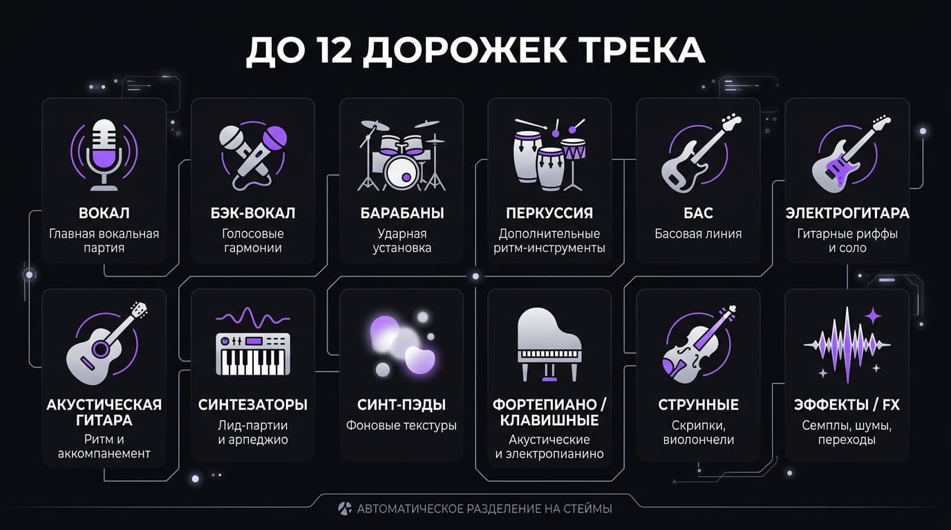 Как разделить трек на дорожки (стемы) в Suno: пошаговая инструкция — фото 1