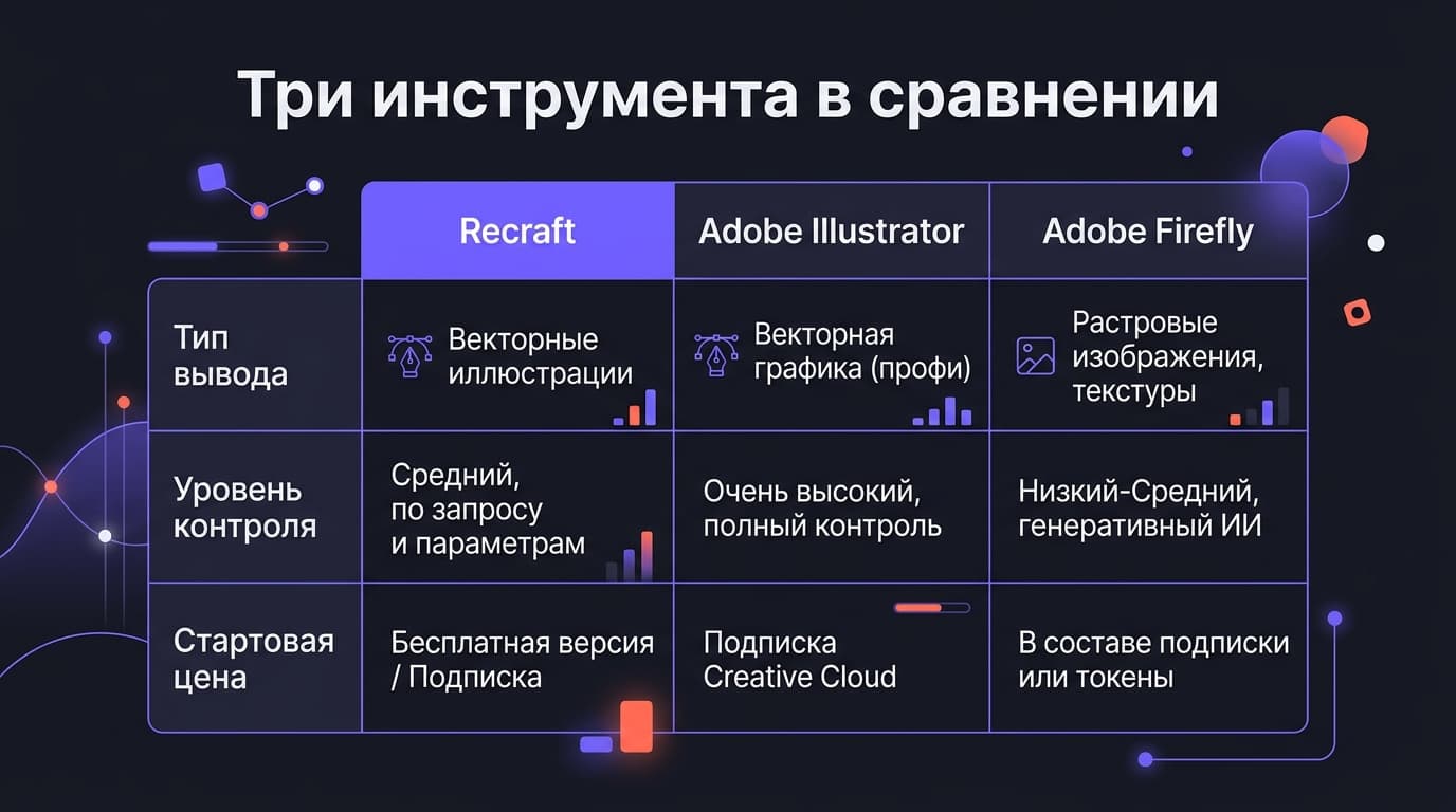 Recraft против Adobe Illustrator и Firefly: кому что подходит — фото 1
