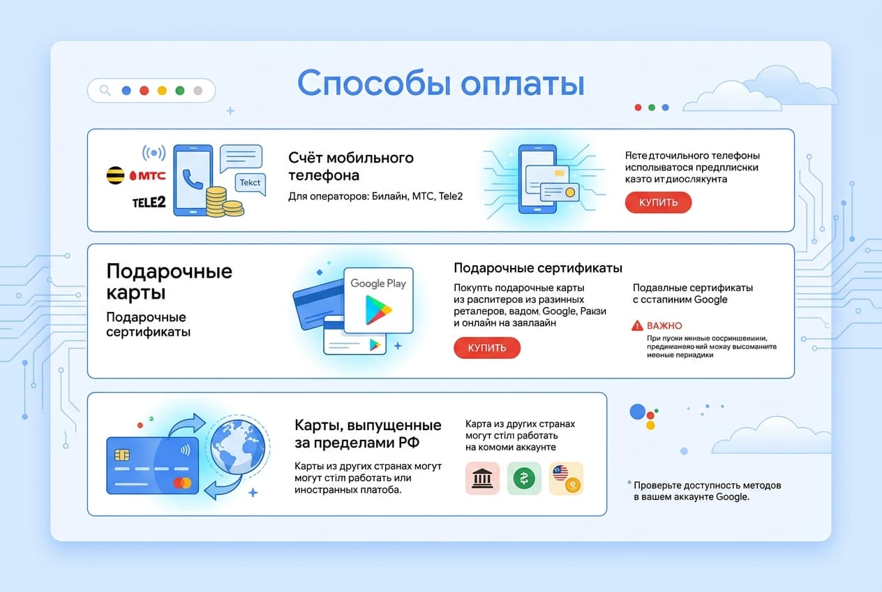 Как оформить подписку Google в России в 2026 году: без зарубежной карты — фото 2