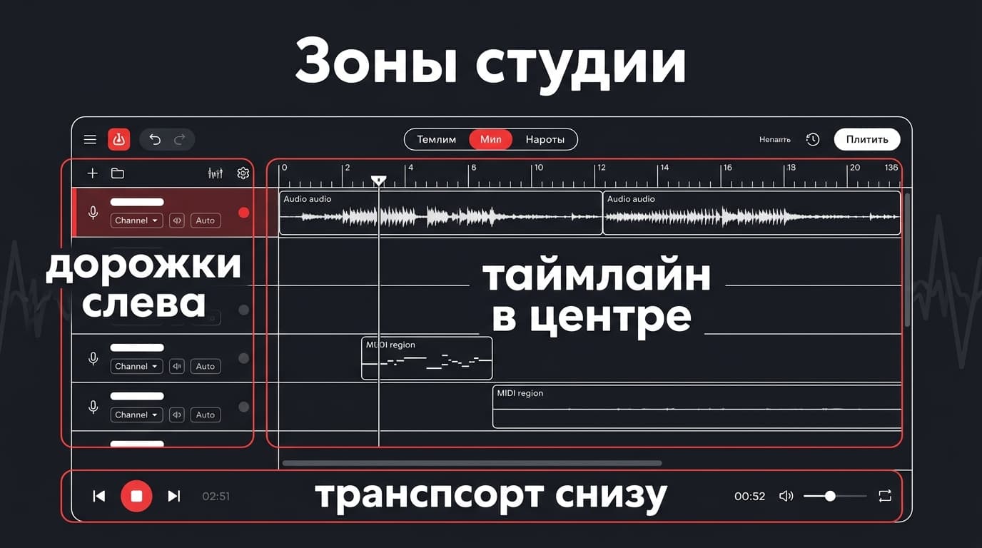 Интерфейс BandLab Studio: разбираемся, что где находится с первого запуска — фото 1