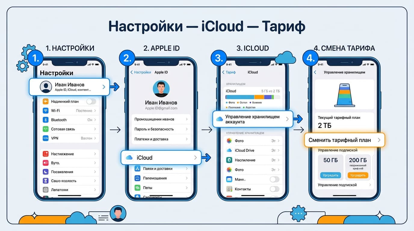 Оплата iCloud+ на iPhone: какой тариф брать и что делать, если платёж срывается — фото 2