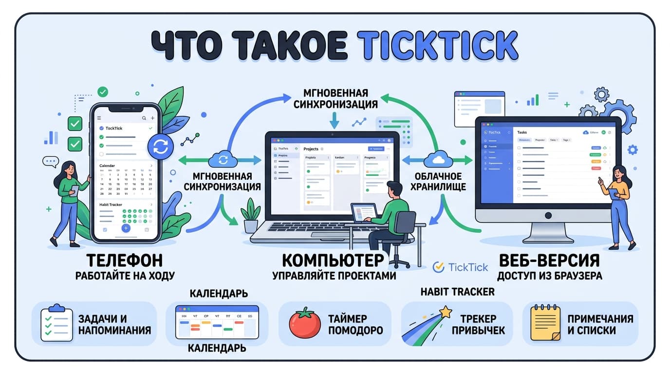 TickTick как пользоваться на русском: язык, функции и настройка — фото 1