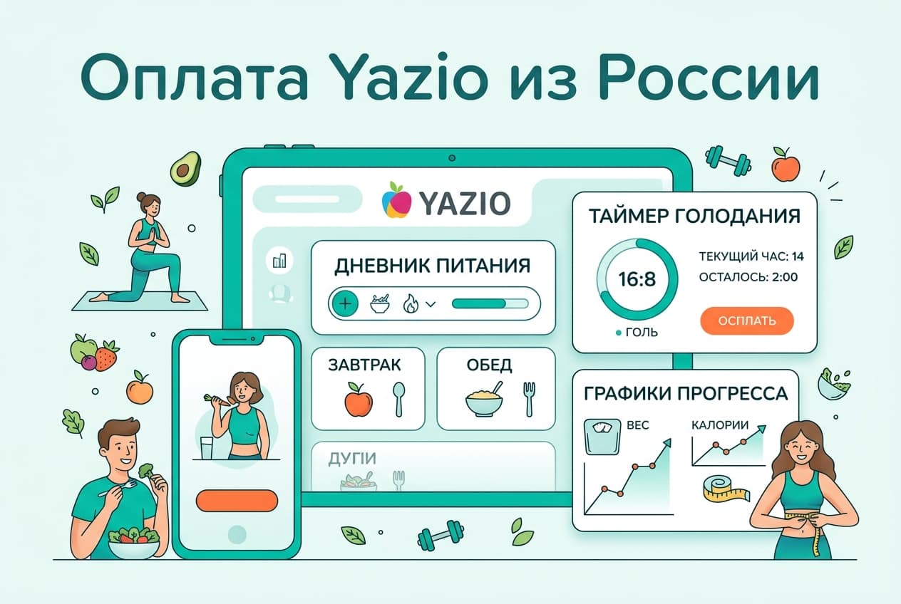 Как оплатить Yazio из России в 2026 году: подписку Pro без зарубежной карты