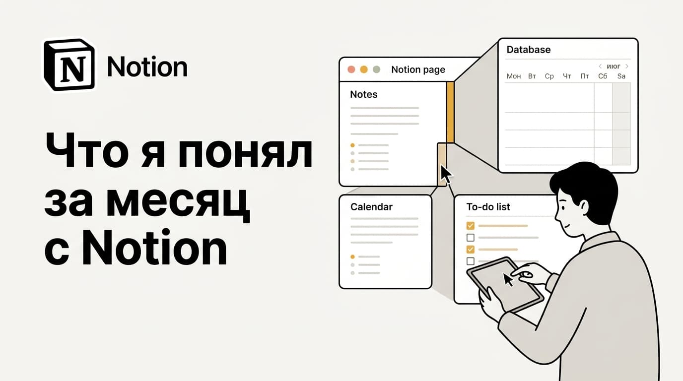 Notion спустя месяц использования: разбираюсь, что реально работает, а что просто красиво