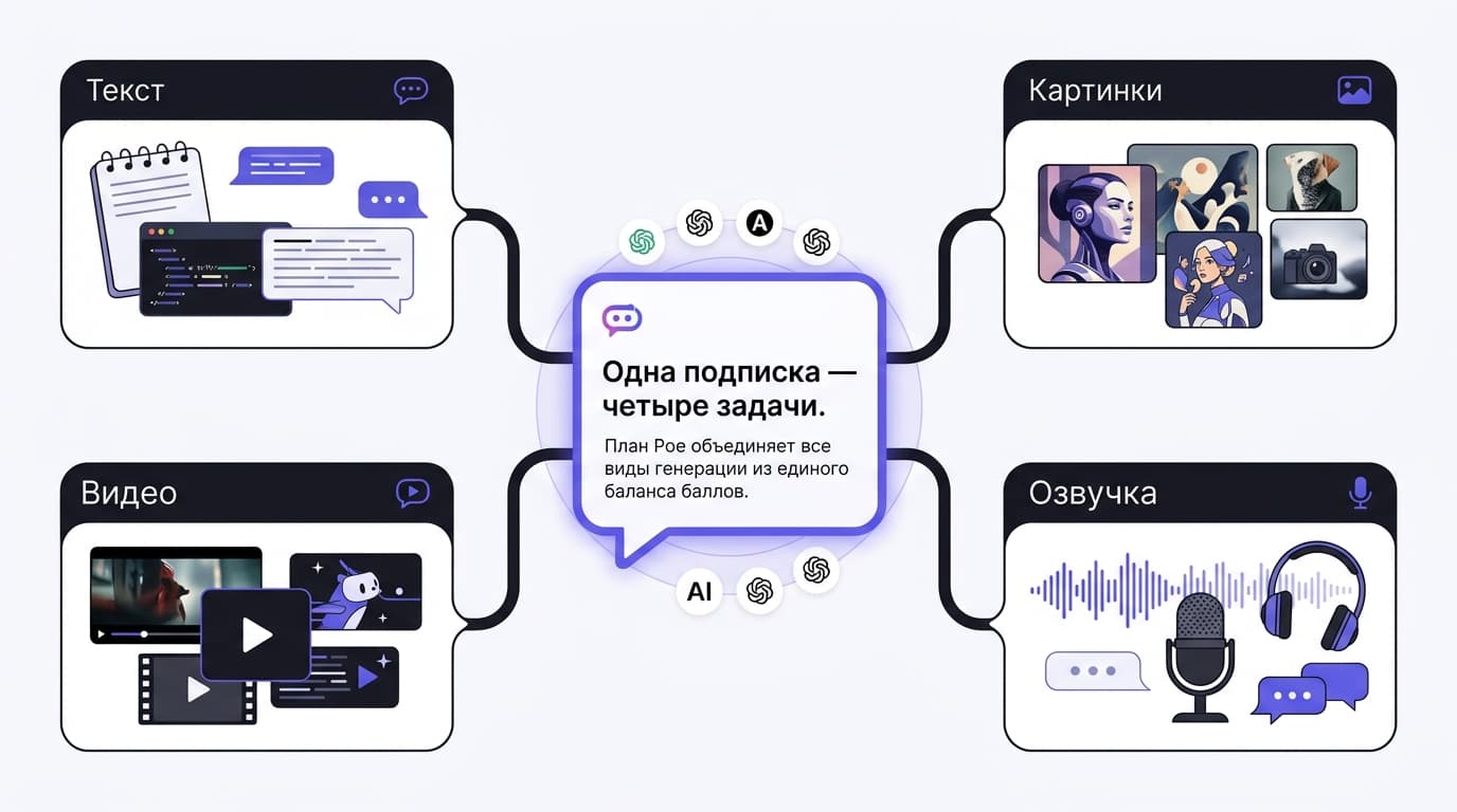 Какие нейросети доступны в Poe в 2026: ChatGPT, Claude, Gemini, Grok и ещё под две сотни моделей — фото 3