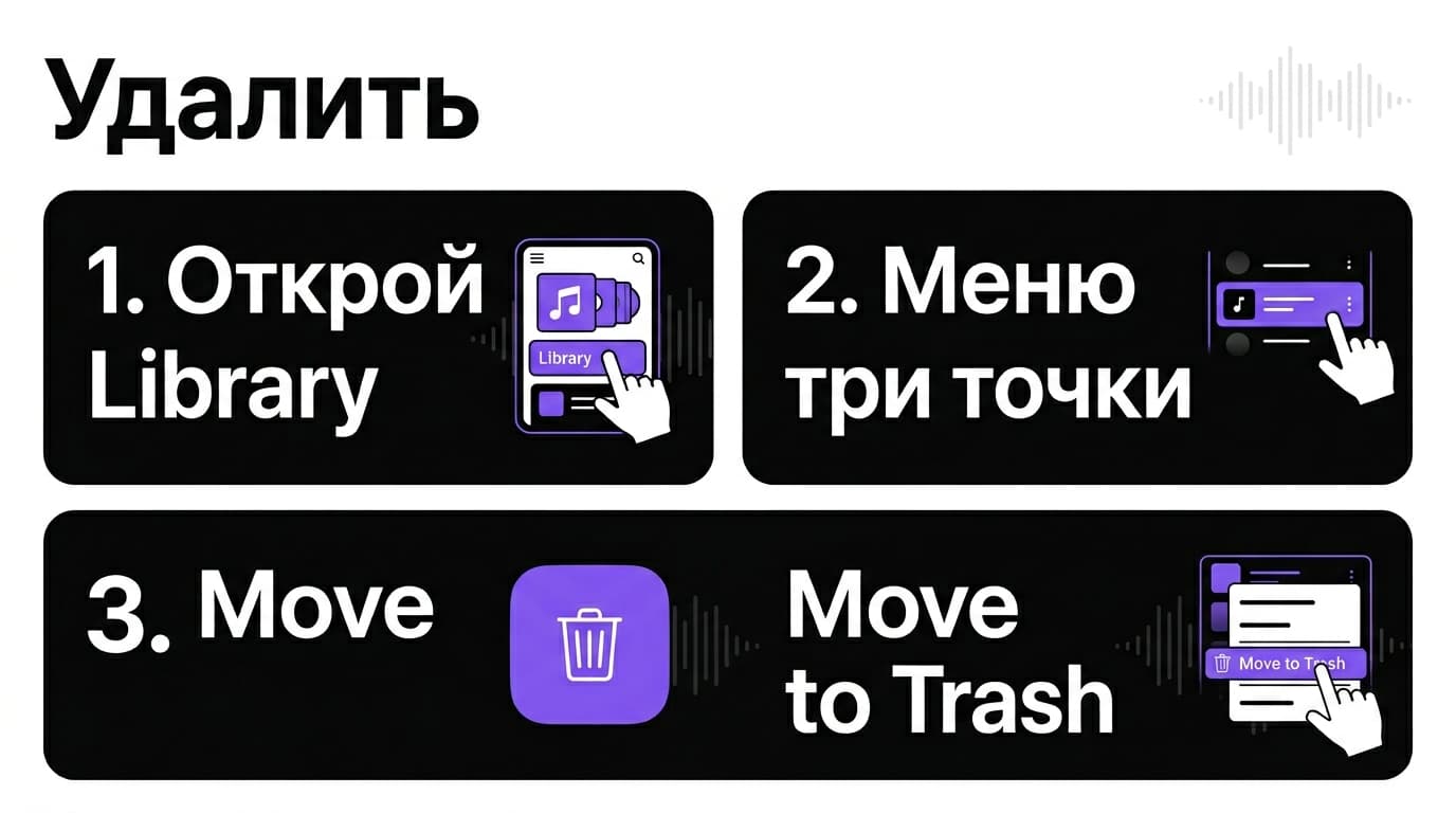 Как удалить песню в Suno и вернуть её обратно, если передумал — фото 1