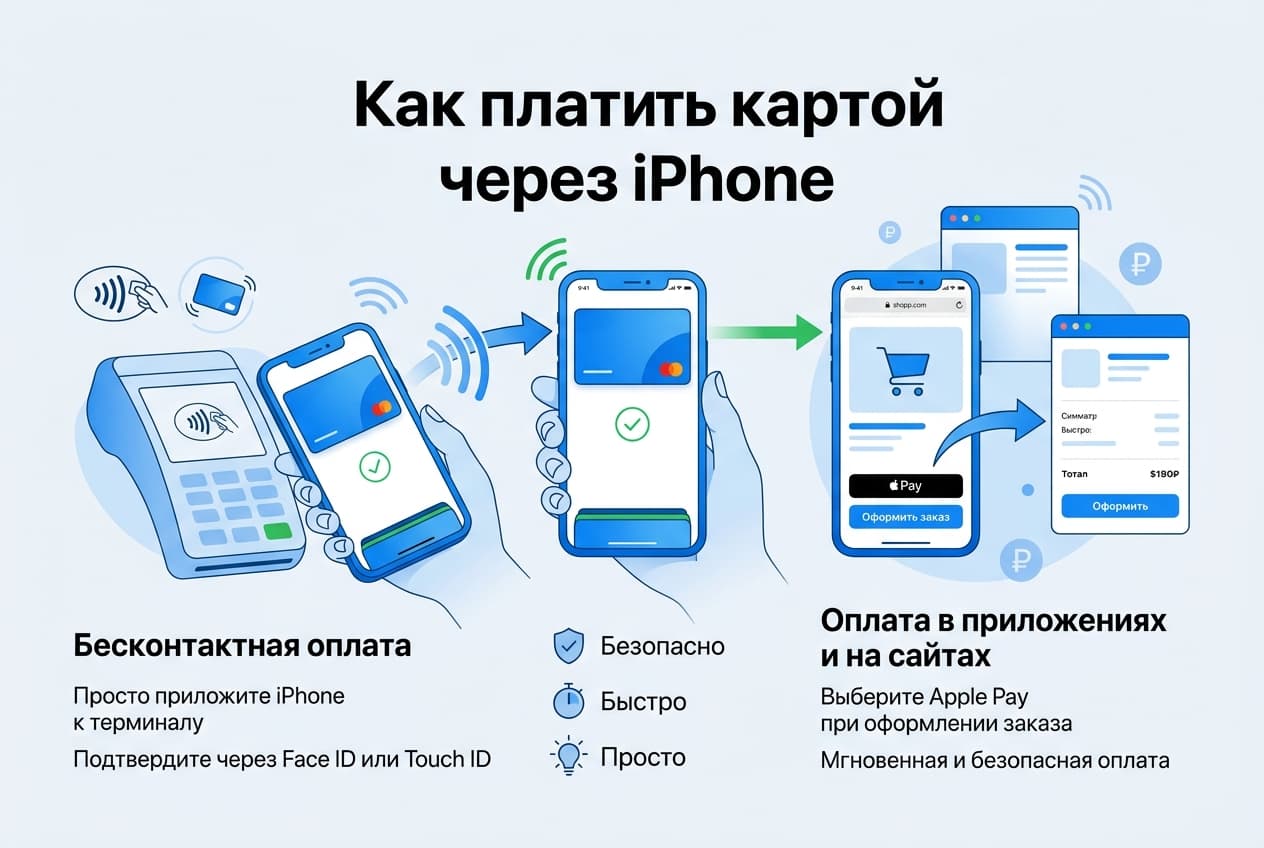 Как оплачивать картой через iPhone из России в 2026 году