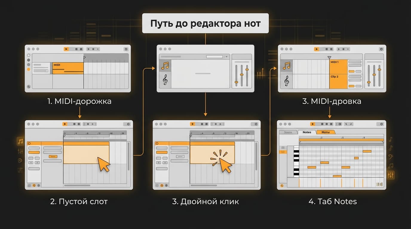 Ableton: как открыть пиано ролл и что делать, если он не открывается — фото 1