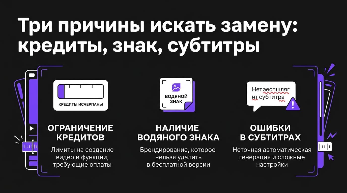 OpusClip аналог: чем заменить сервис, если кредиты, водяной знак или русские субтитры достали — фото 1