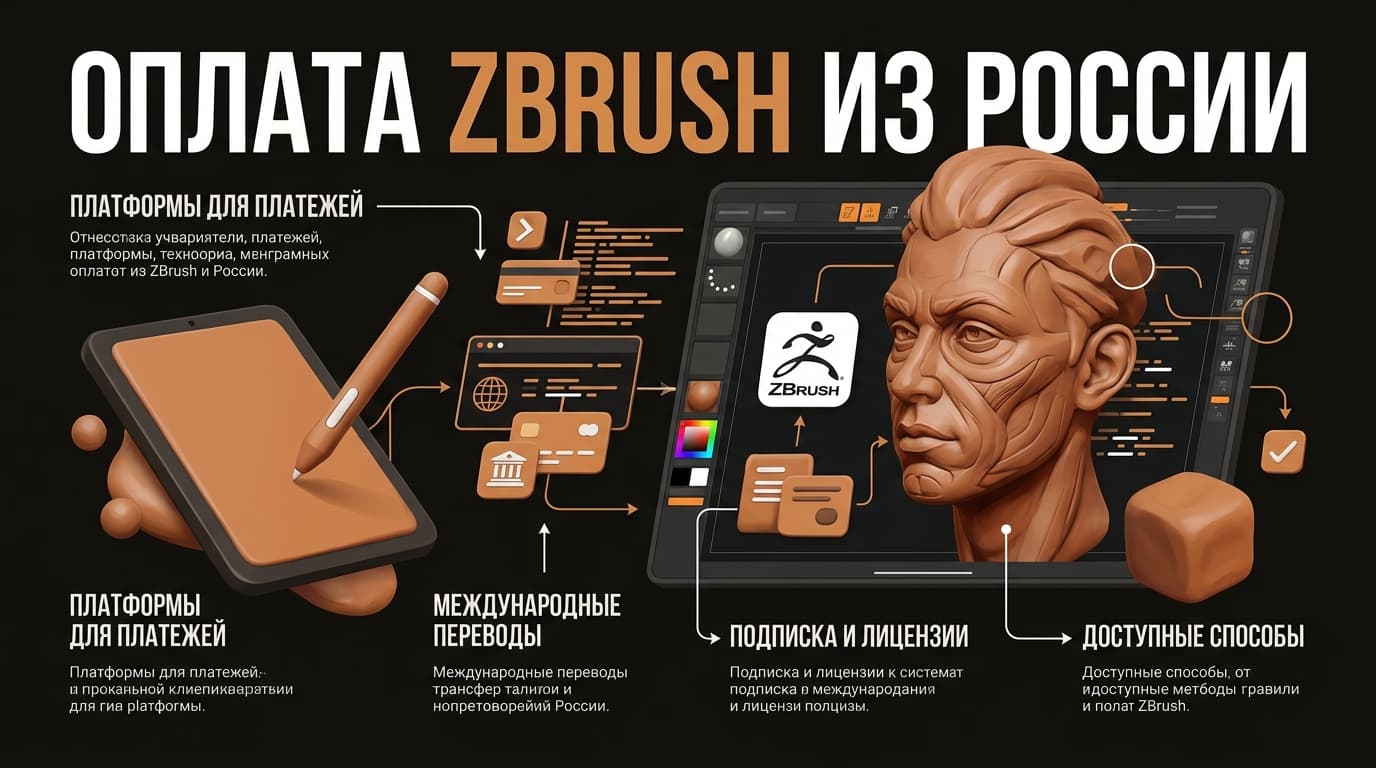 Как оформить подписку ZBrush из России в 2026 году: без зарубежной карты
