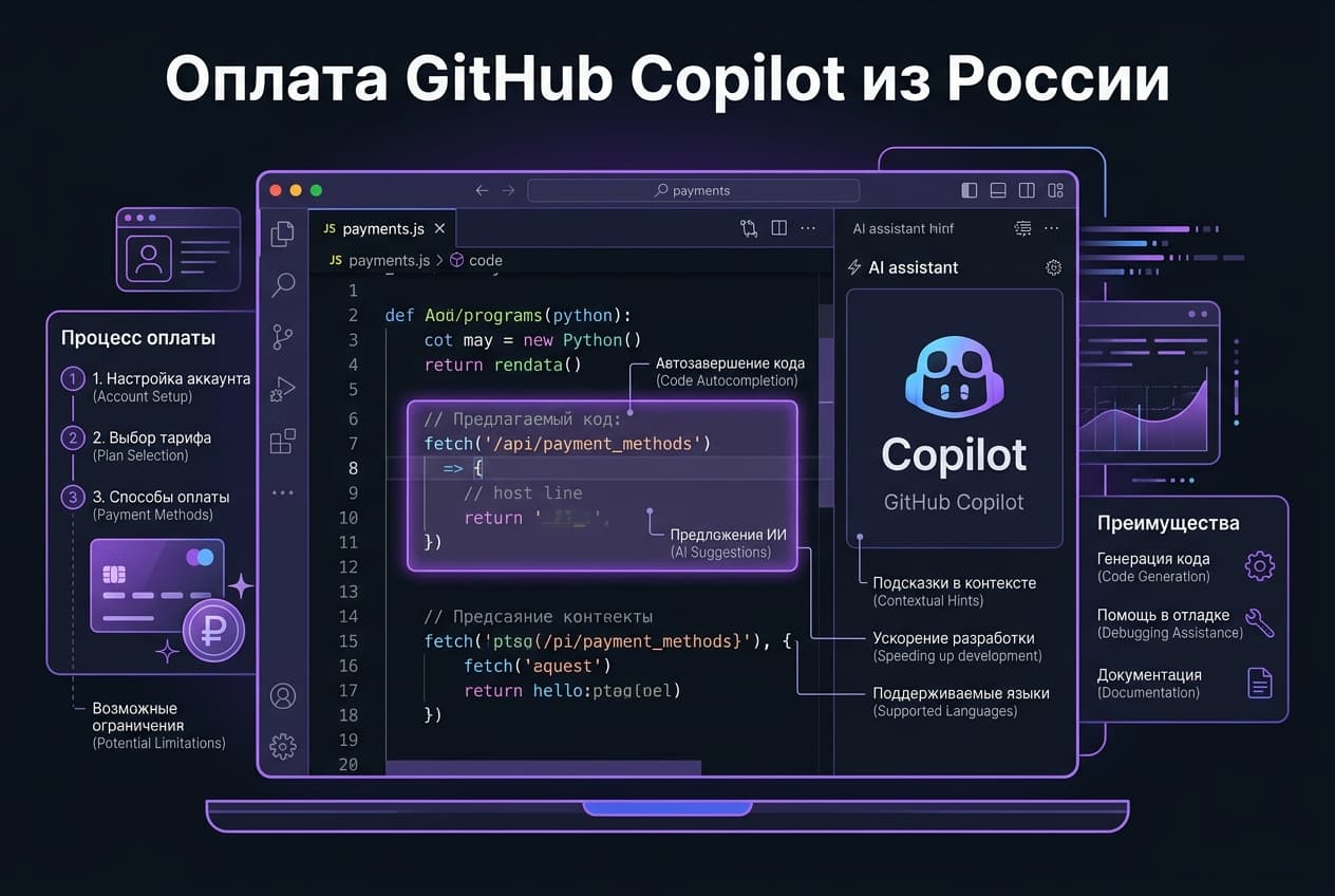 Как оформить подписку GitHub Copilot из России в 2026 году: без зарубежной карты
