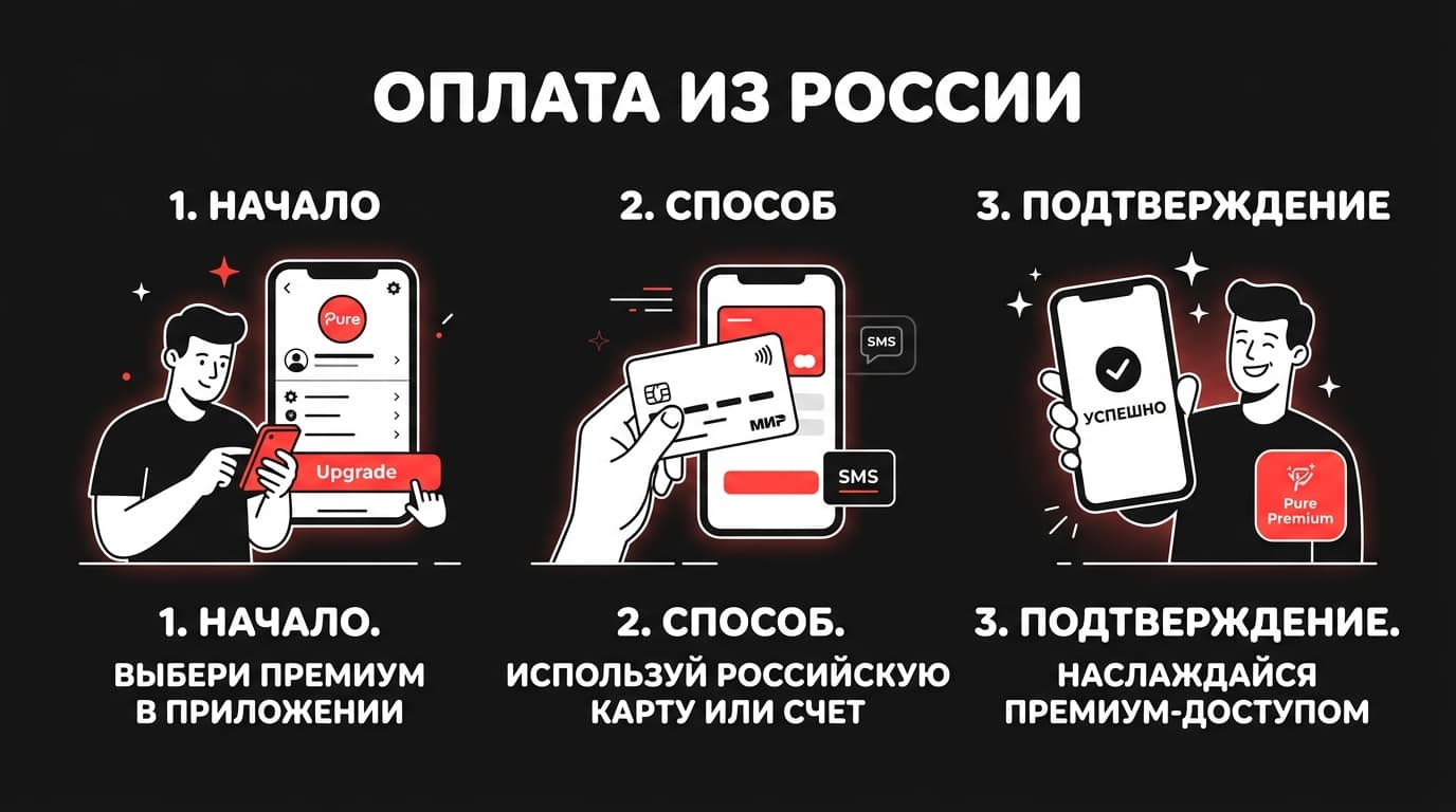 Как оплатить подписку Pure из России в 2026 году — фото 4