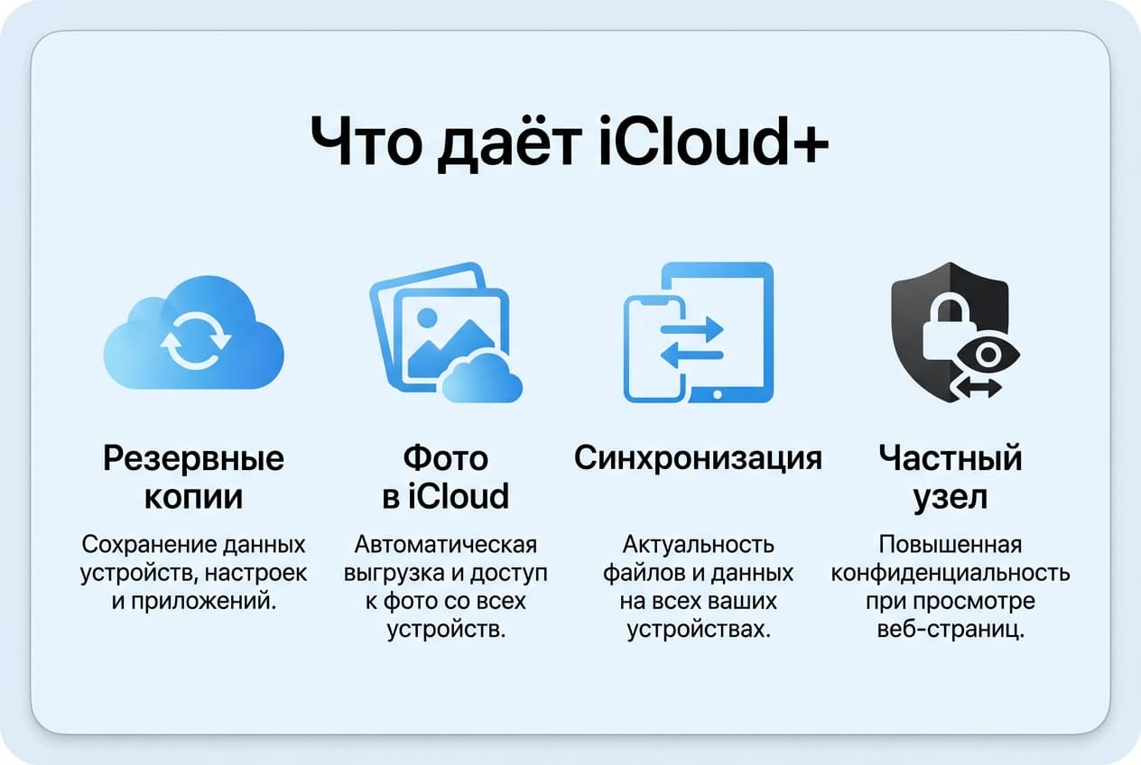 Как оплатить хранилище iCloud на айфоне из России в 2026 году — фото 1