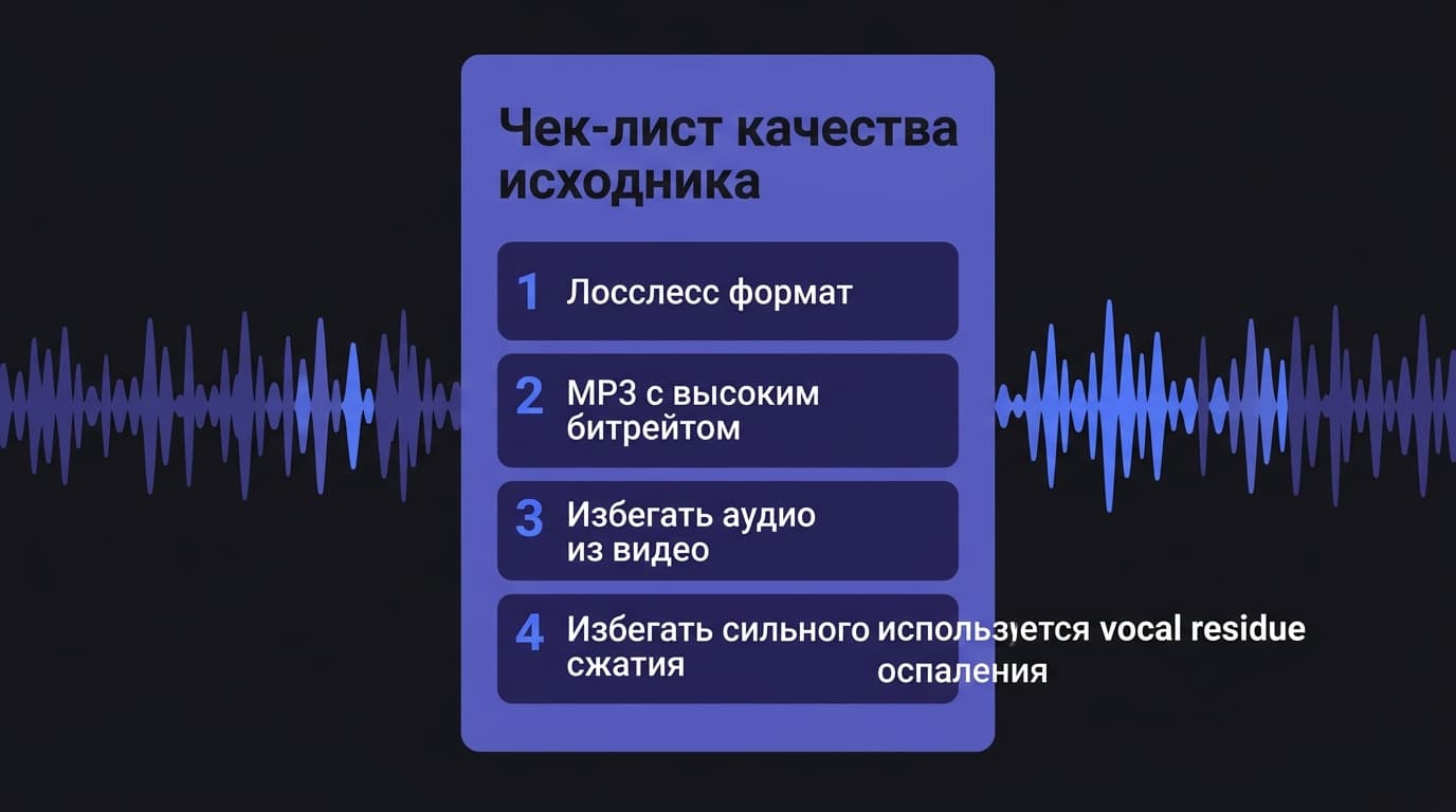 Что делать, если в минусе остаётся призвук вокала в Lalal.ai — фото 4