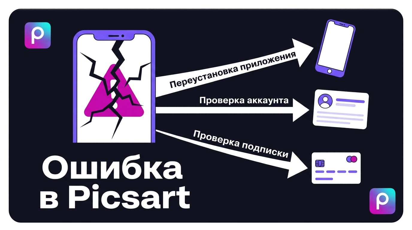 Ошибка в Picsart: как понять, что сломалось, и починить за один заход
