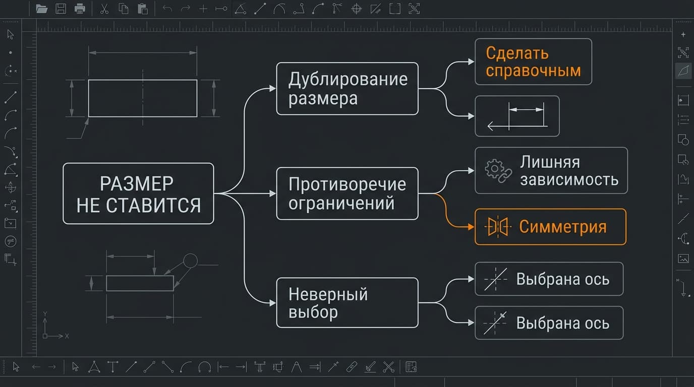 Как задать размер скетча в Fusion 360 и почему он иногда не ставится — фото 5