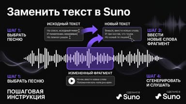 Как поменять текст в уже готовой песне Suno — без перегенерации всего трека