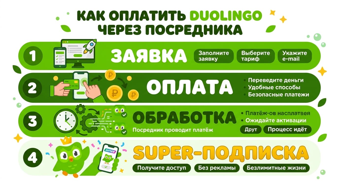 Duolingo Super из России в 2026: как оплатить и не потерять стрик — фото 2