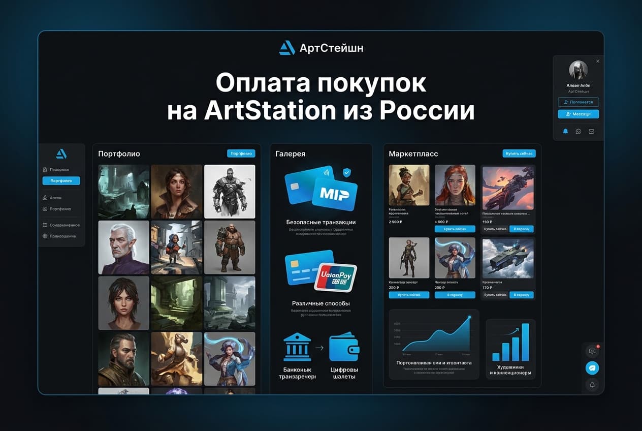 Как оплатить покупки на ArtStation из России в 2026 году: без зарубежной карты