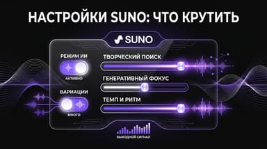 Suno: разбираемся в настройках — Simple, Custom и что делают ползунки Weirdness, Style и Audio Influence