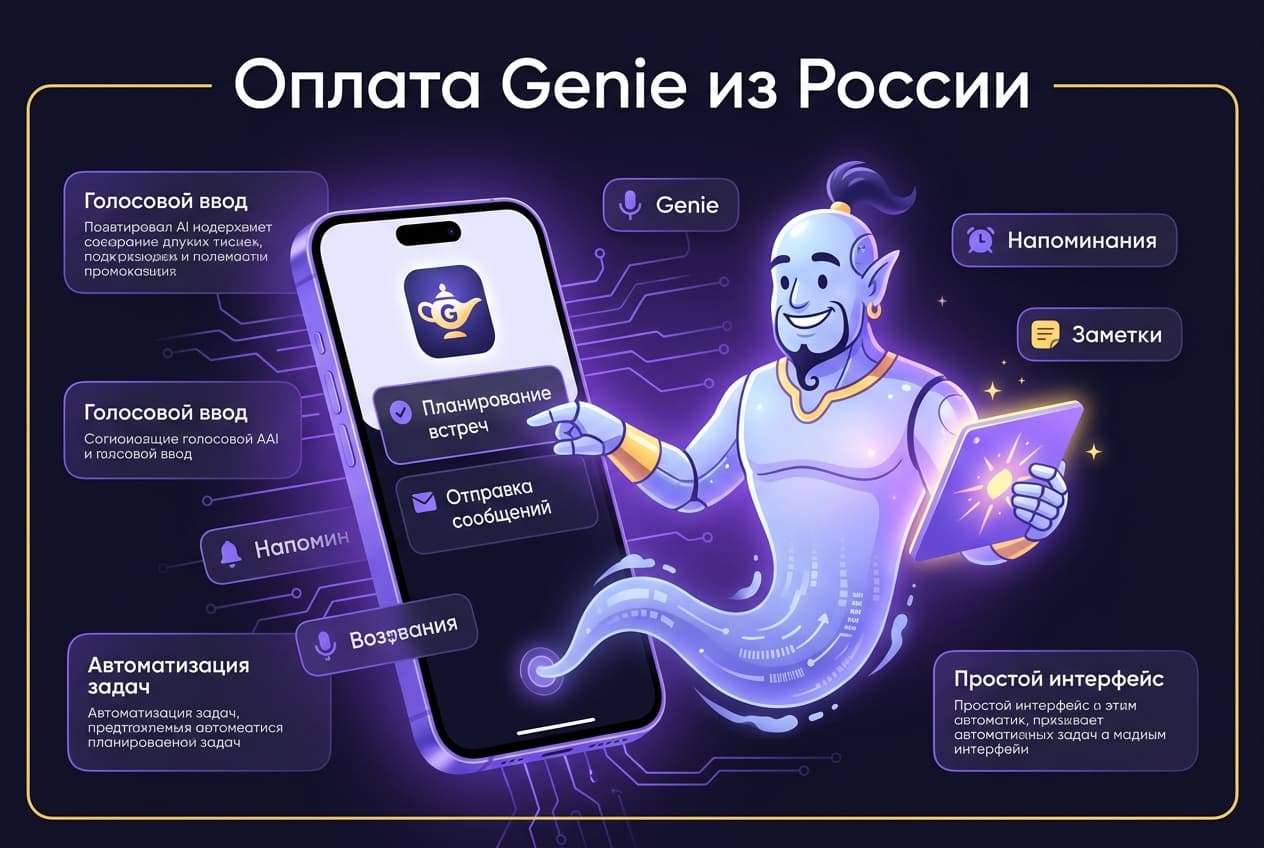 Как оплатить Genie из России в 2026 году: подписку ИИ-приложения без зарубежной карты