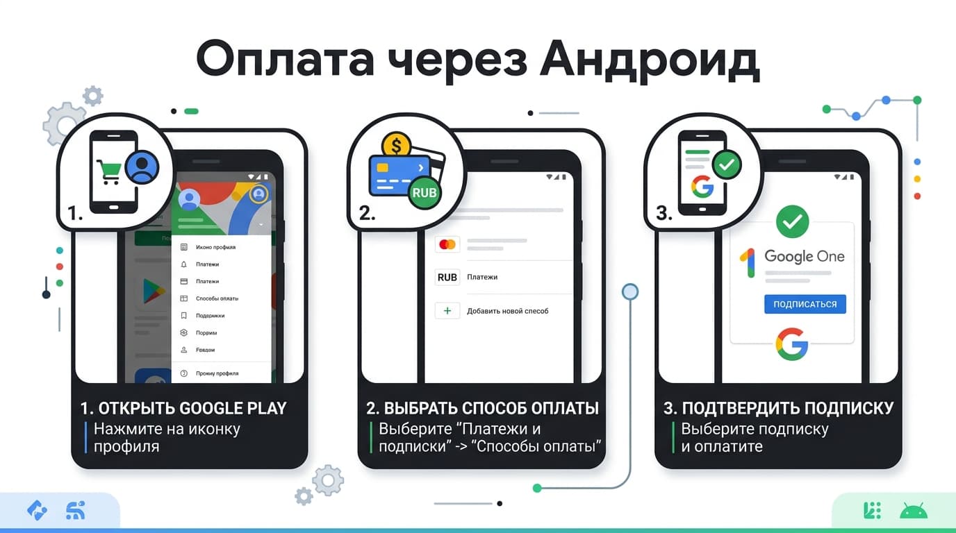 Как через Андроид оплатить подписку Google из России в 2026 году — фото 3