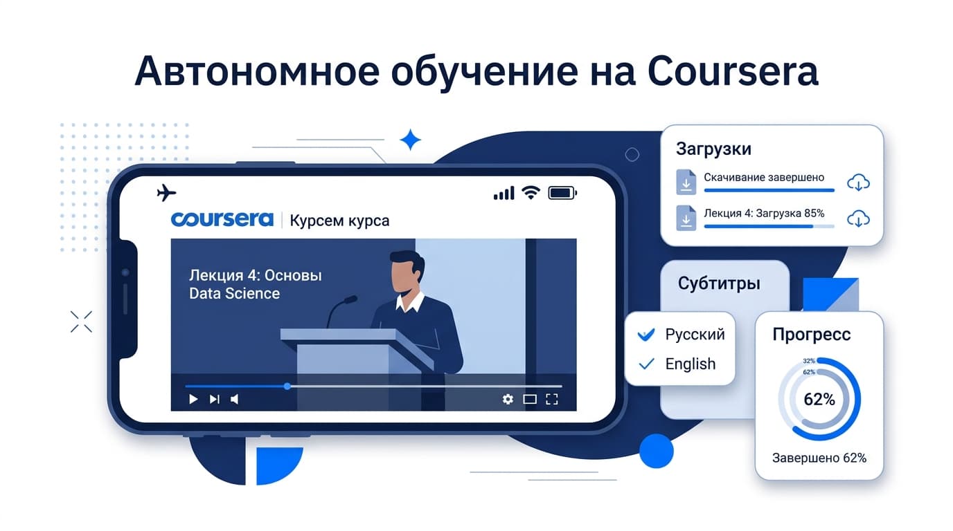 Что такое автономное обучение на Coursera: как работает офлайн-режим приложения и что он не умеет