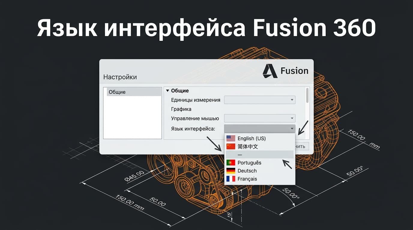 Autodesk Fusion 360: как поменять язык на русский и что делать, если русского нет
