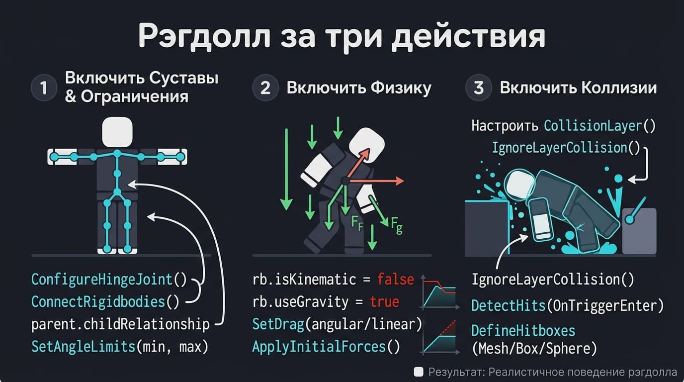 Как сделать рэгдолл для R6-модели в Roblox Studio (Lua) — фото 4