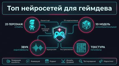 Топ нейросетей для геймдев-ассетов в 2026: что выбрать под 2D, 3D, текстуры и звук