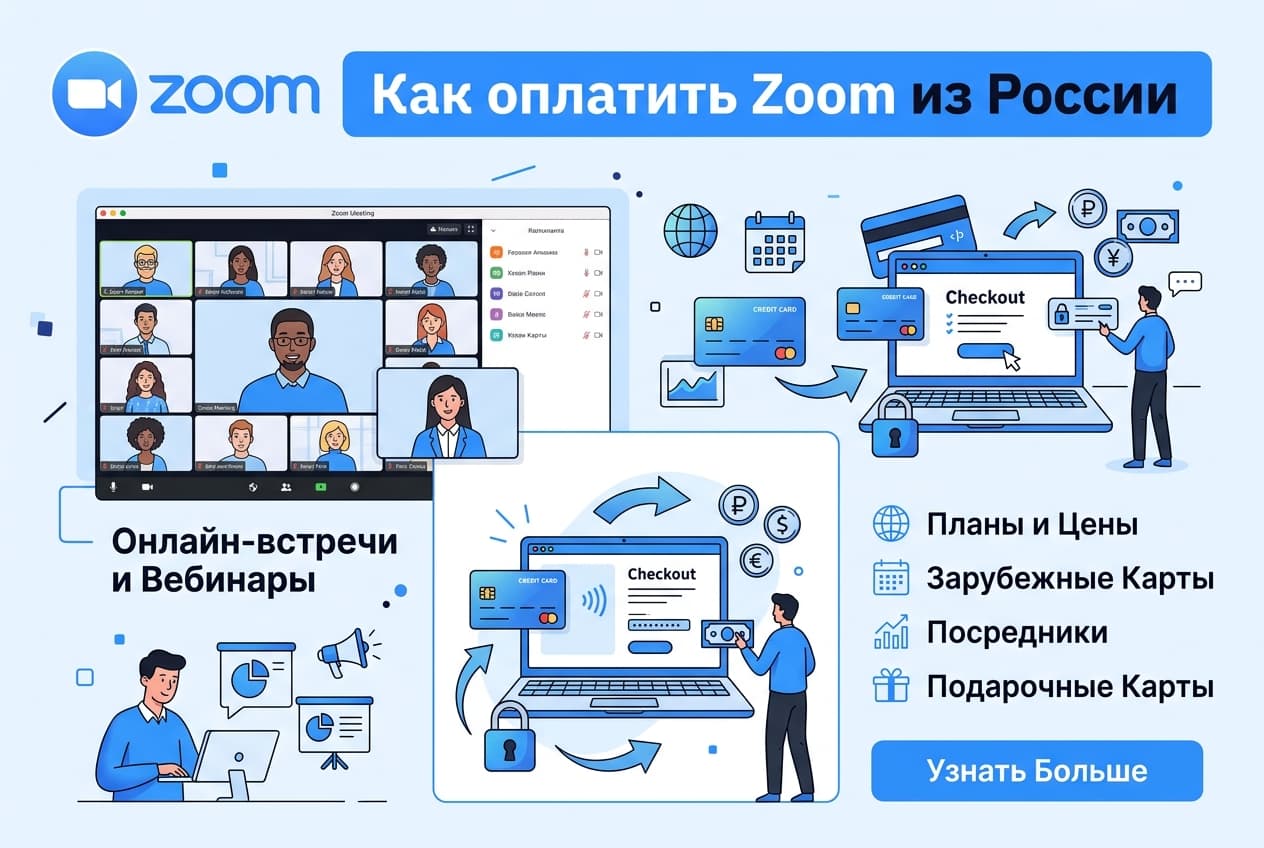Как оплатить Zoom из России в 2026 году: без зарубежной карты