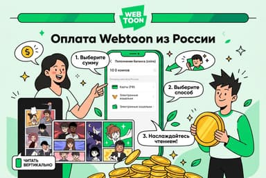 Как оплатить Webtoon из России в 2026 году: без зарубежной карты