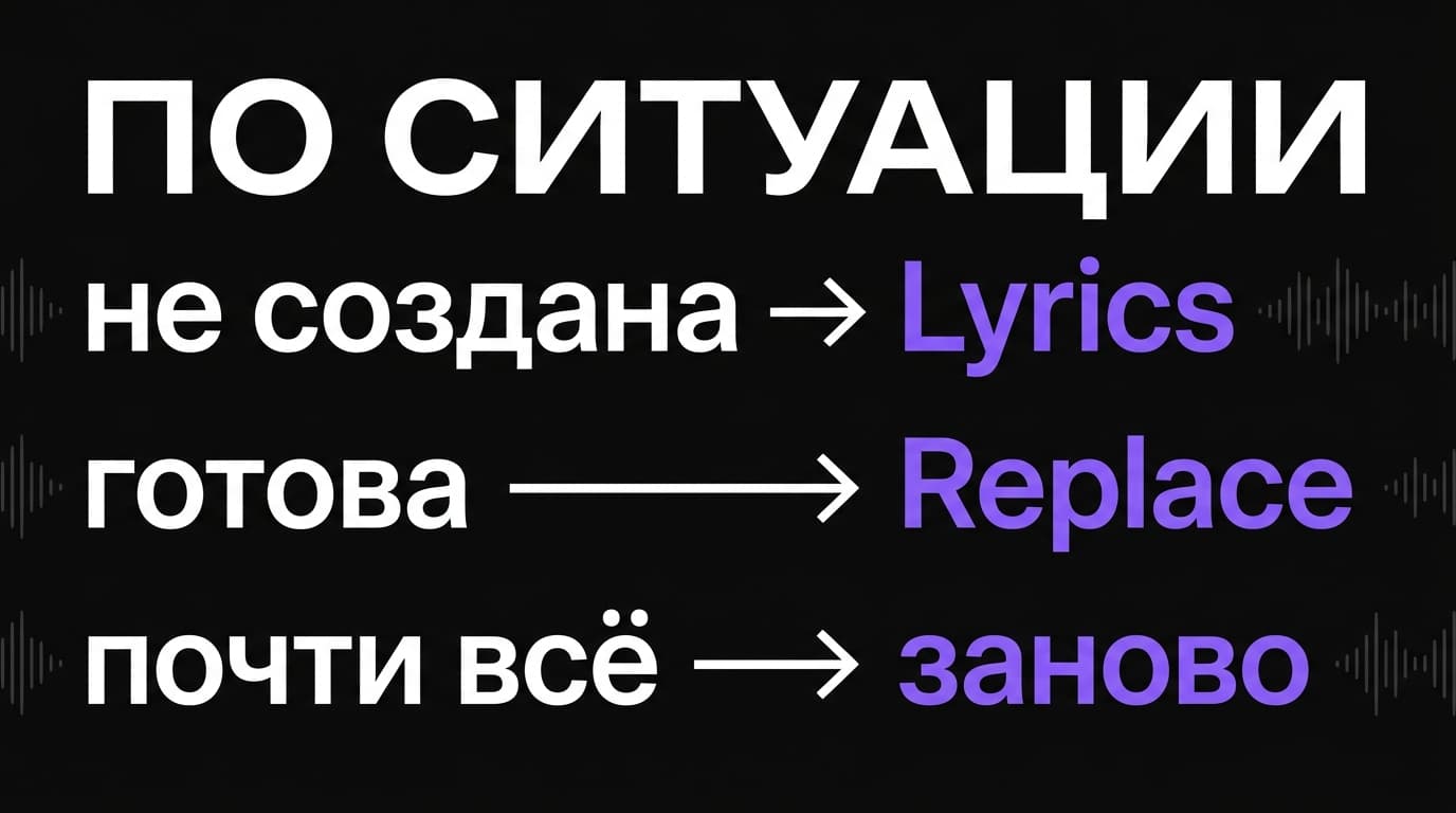 Правка текста песни в Suno: какой инструмент выбрать в зависимости от ситуации — фото 1