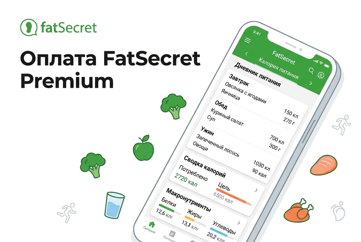 Как оплатить подписку FatSecret Premium из России в 2026 году