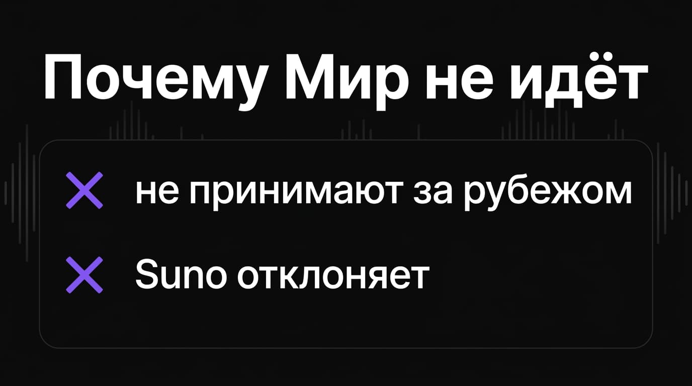 Suno Premium и карта «Мир»: почему не платит и что делать вместо этого — фото 1