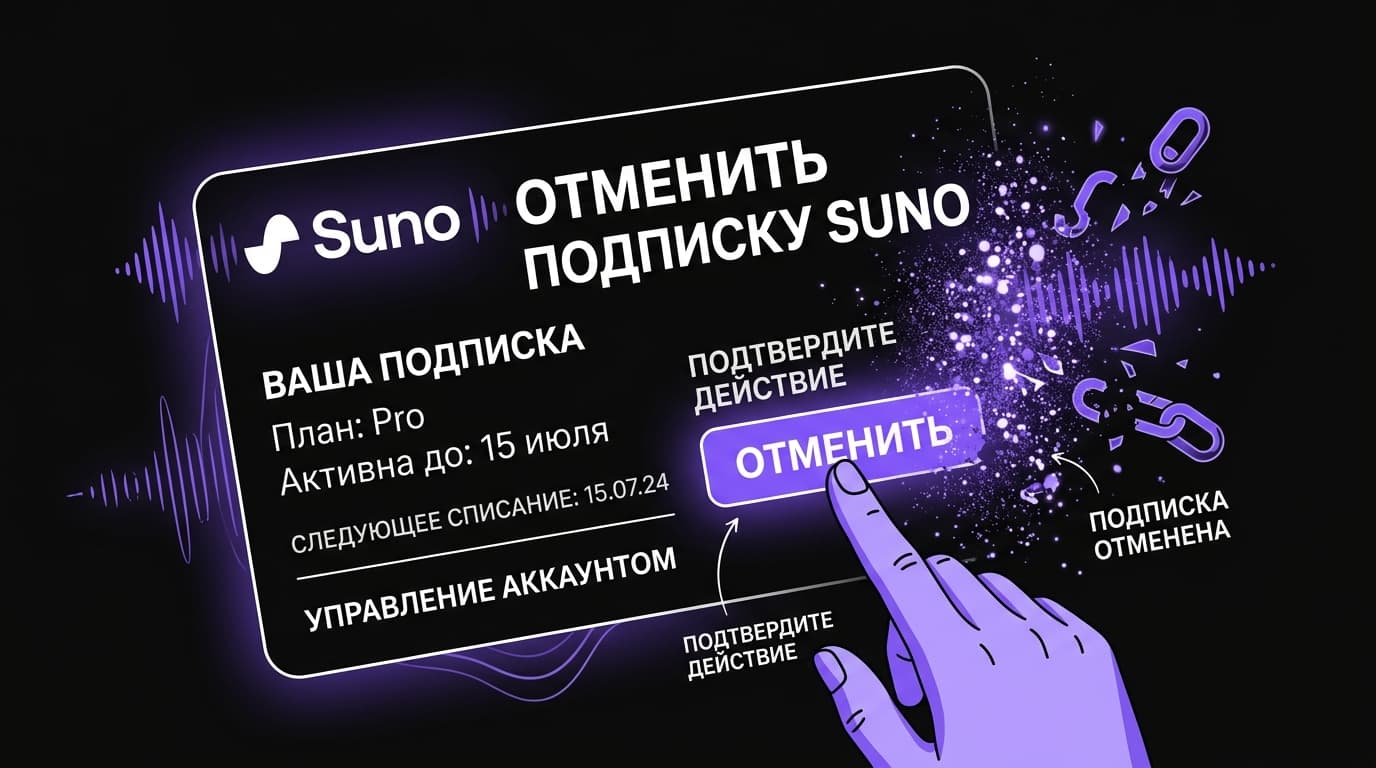 Отписаться от Suno без нервотрёпки: инструкция для сайта и для приложения