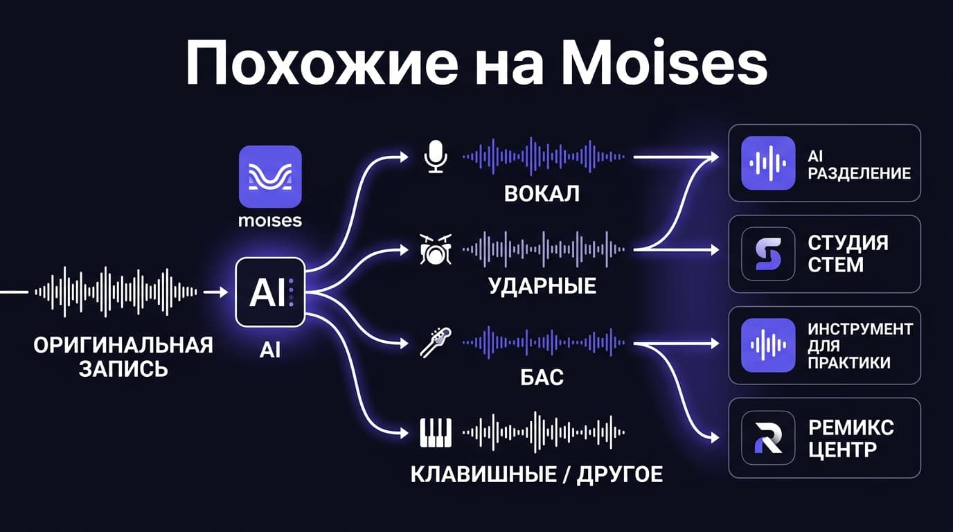 Аналоги Moises: чем разложить трек на дорожки и разобрать песню по нотам