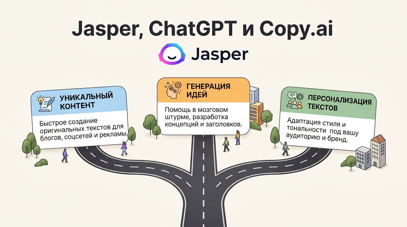 Чем Jasper отличается от ChatGPT и Copy.ai в 2026 году: три инструмента, которые разошлись