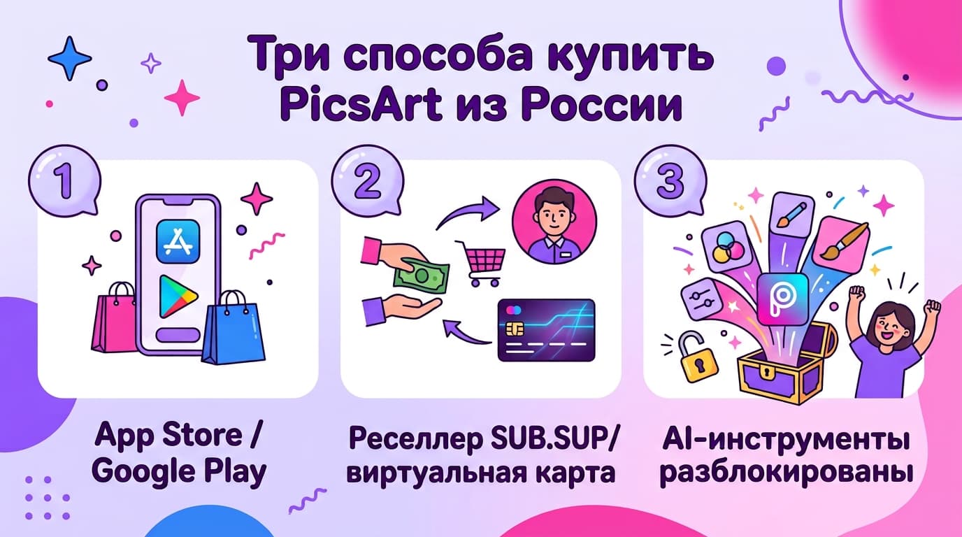 PicsArt в 2026 году: разбираемся в тарифах Gold, Plus и Pro и как оформить подписку из России — фото 2