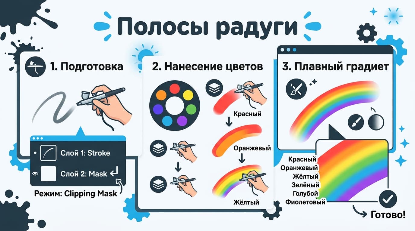 Как сделать радужную кисть в ibisPaint: почему кнопки нет и как получить радугу правильно — фото 3