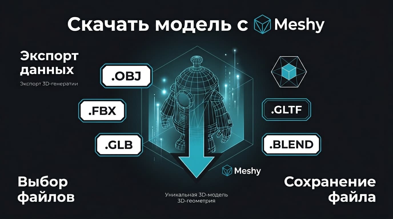 Экспорт моделей из Meshy AI: какой формат выбрать для игр, печати и AR