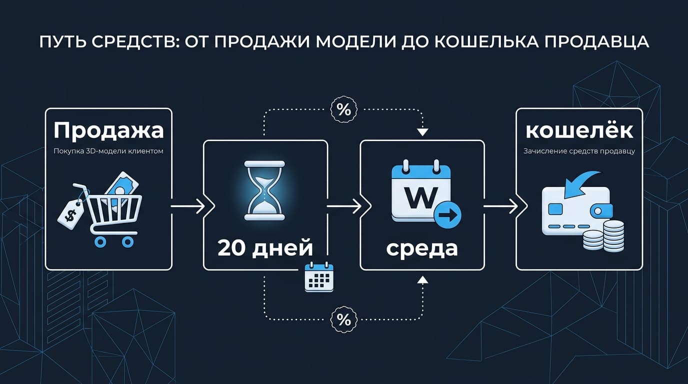 Как вывести деньги с CGTrader: почему кнопки вывода нет и когда придут роялти — фото 1
